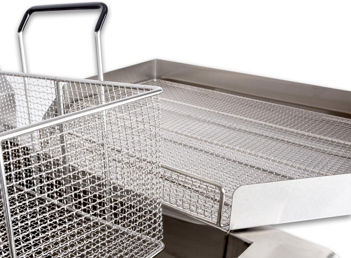 Beeketal 'BWF-301P' Profi Gastronomie Kaltzonen Fritteuse/Fettbackgerät mit seitlichem Abtropfgitter