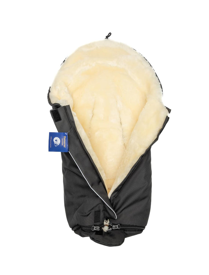 Reissner Lammfelle Merino Lammfell Baby Fusssack ESKIMO Mumienform mit Reissverschluss für Kinderwag