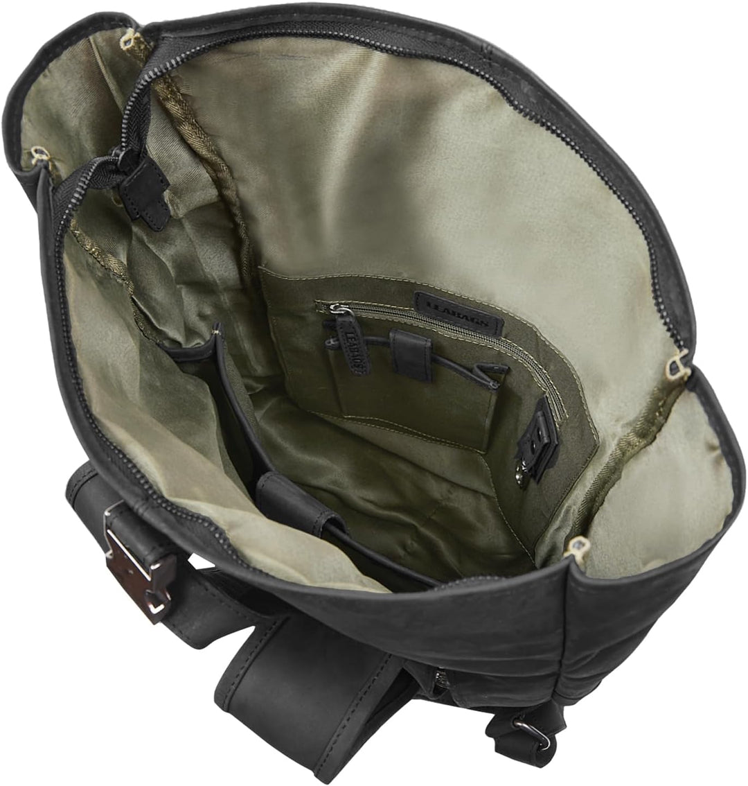LEABAGS Leder Rucksack Damen & Herren I Echtleder Premium Daypack I Eleganter Backpack Frauen & Männ