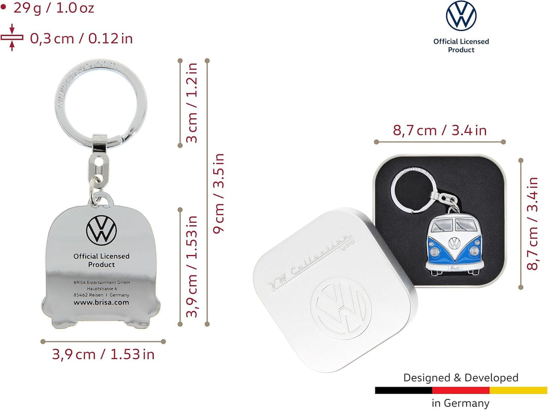 BRISA VW Collection - Volkswagen Emaillierter Metall Schlüssel-Anhänger-Ring Schlüsselbund-Accessoir