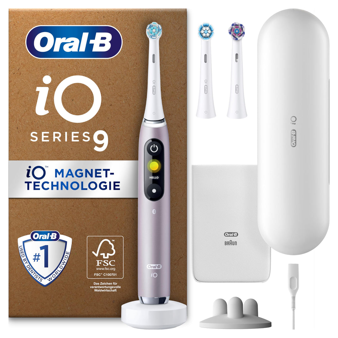 Oral-B iO Series 9 Plus Edition Elektrische Zahnbürste/Electric Toothbrush, PLUS 3 Aufsteckbürsten,