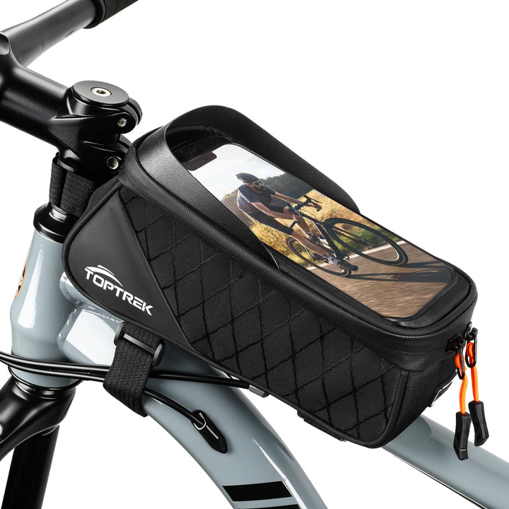 toptrek Fahrrad Rahmentasche, Fahrradtasche Rahmen für Smartphone mit TPU Sensitivem Touchscreen für