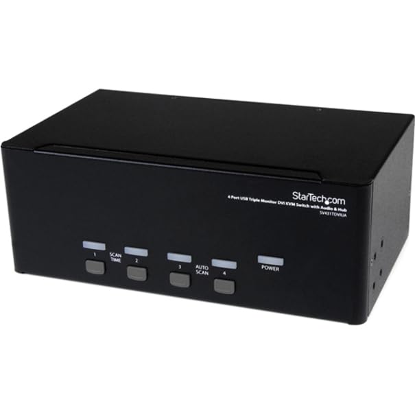 StarTech.com 4 Port Dreifach Monitor DVI USB KVM Switch mit Audio und USB 2.0 Hub - Tripel Monitor K
