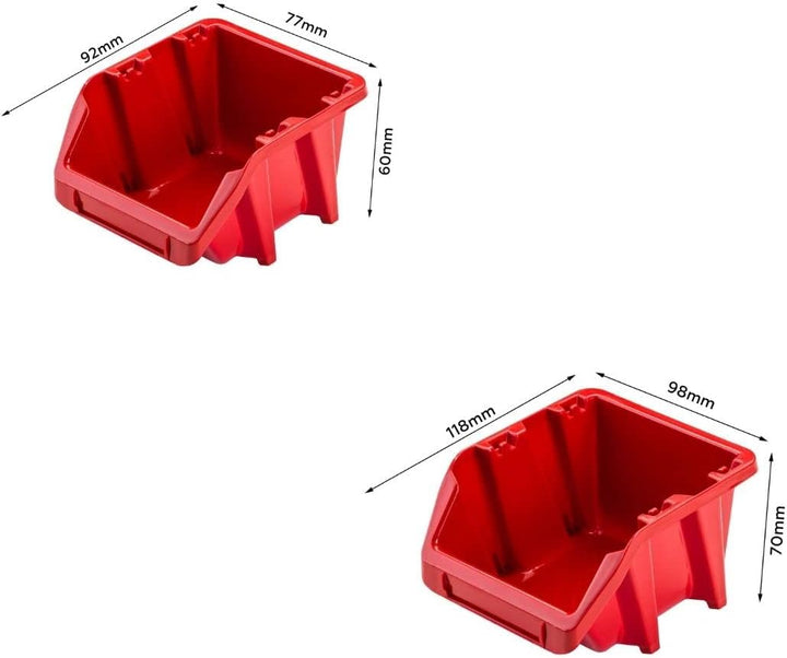 Lagersystem Werkstattregal | 78 x 78 cm | 26 stck. Box | Wandregal mit Werkzeughalterungen und Stape