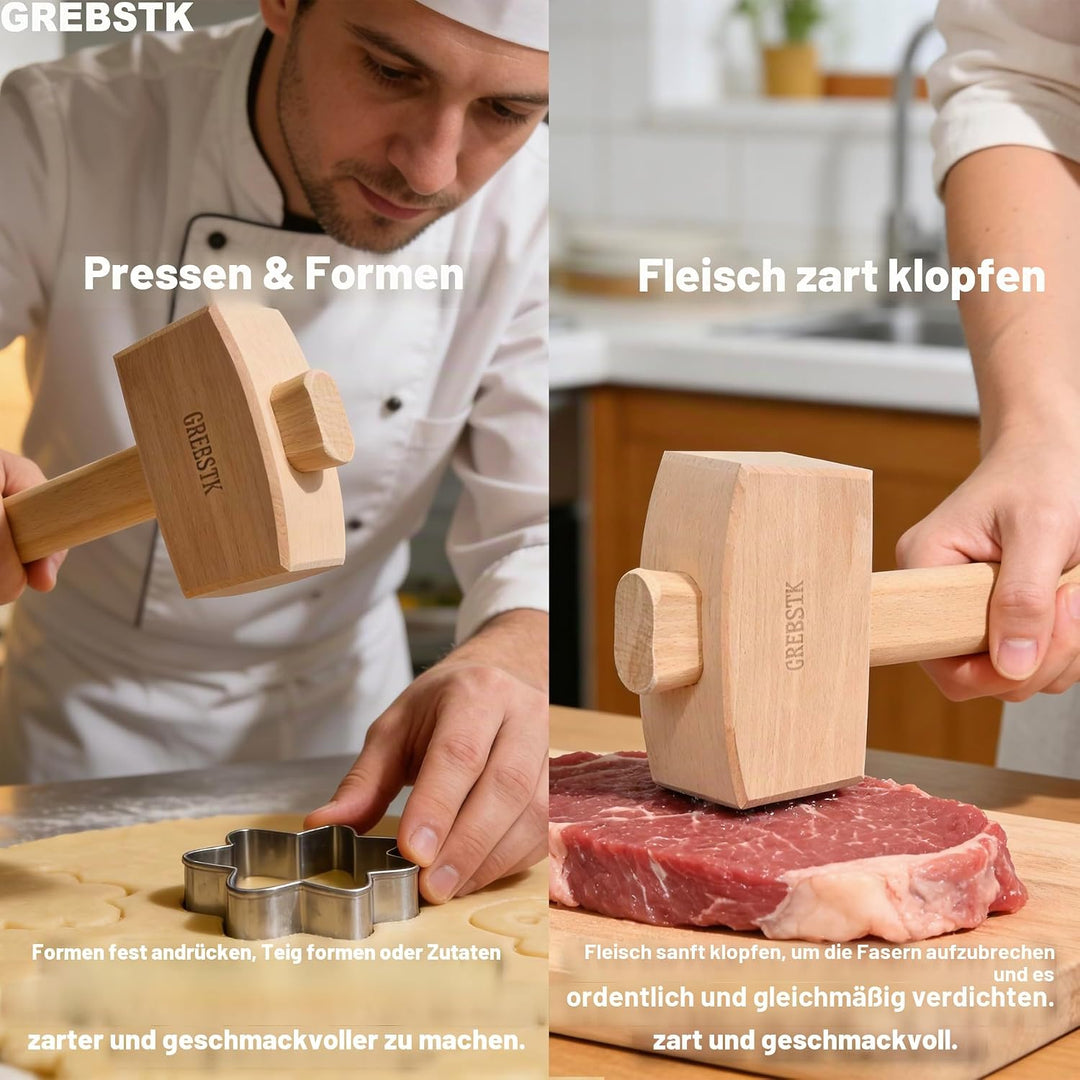 GREBSTK Holz Mallet Manuelle Eis Hammer Mallet Buche Solid Tischler Holzbearbeitung Mallet, 30cm