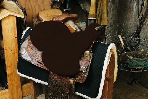 Engel Reitsport Lammfell Sattelsitzbezug Western (Sabez 3, mit Hornausschnitt/Horndurchlass) farbenf