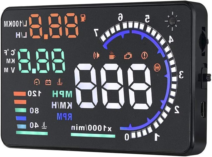 Qiilu A8 5.5 Zoll OBD II Auto HUD Head Up Display Auto Windshied Reflektierende Bildschirm Geschwind