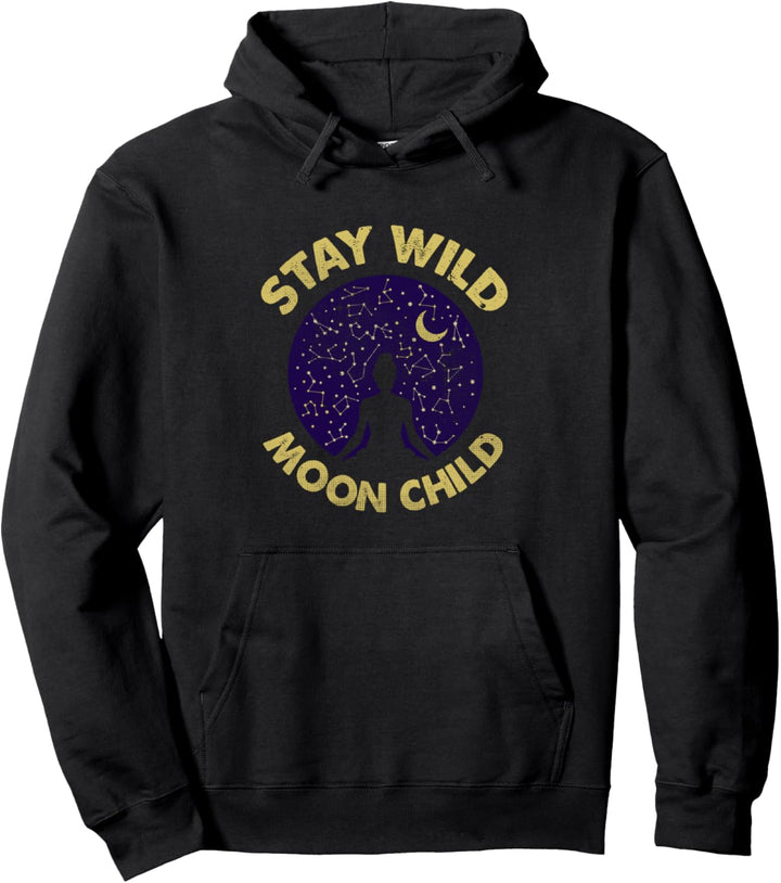 Stay Wild Moon Child Wicca Occult Gothic Witch Satanic Pullover Hoodie