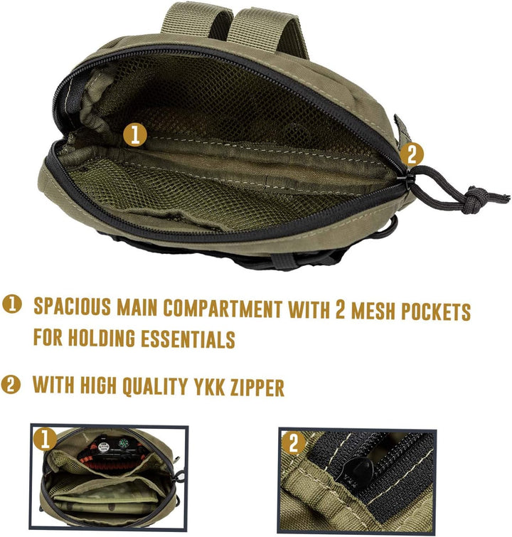 OneTigris EDC Futterbeutel für Hunde, Pouch Zusatztasche für Hunderucksack MOLLE Futterbeutel Hundet