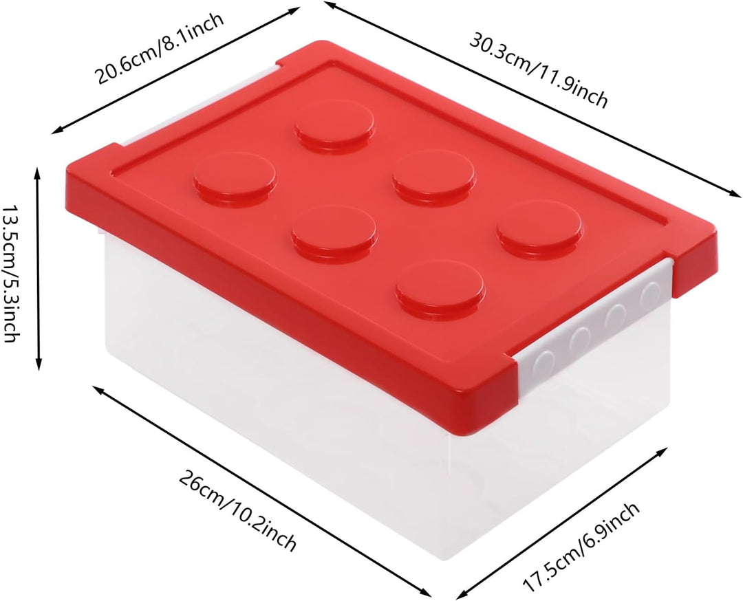4er-Set Stapelbar Aufbewahrungsboxen mit Deckel I Transparente Lego Sortierbox aus PP I Spielzeugkis
