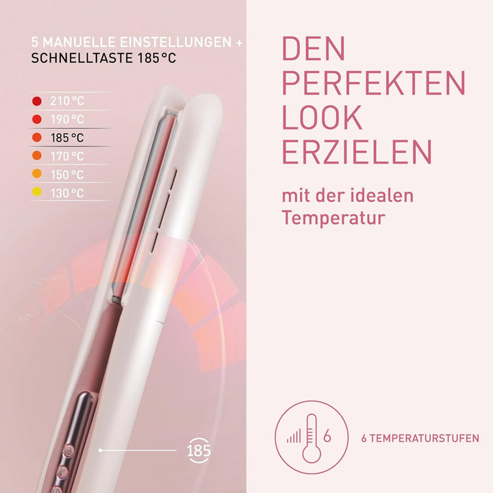 Panasonic EH-HV31-P503 2-in-1 Ionisches Haar-Styling-Gerät, Haarglätter und Lockenstab, 5 Hitzestufe