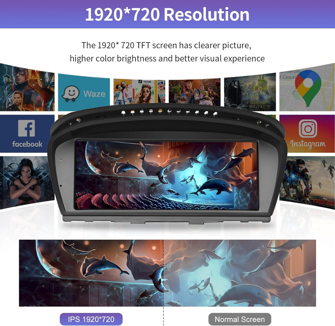 Road Top 8.9 Zoll Autoradio Touchscreen Wireless Carplay Android Auto für BMW 3 5 Serie E90/E91/E92/