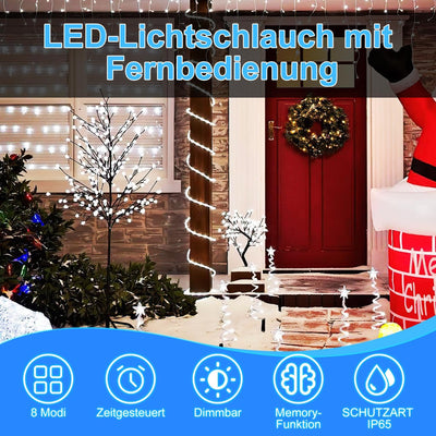 Randaco 10m LED Lichtschlauch, 240 LED Lichterschlauch Aussen, IP20 Deko und Beleuchtung LED Schlauc