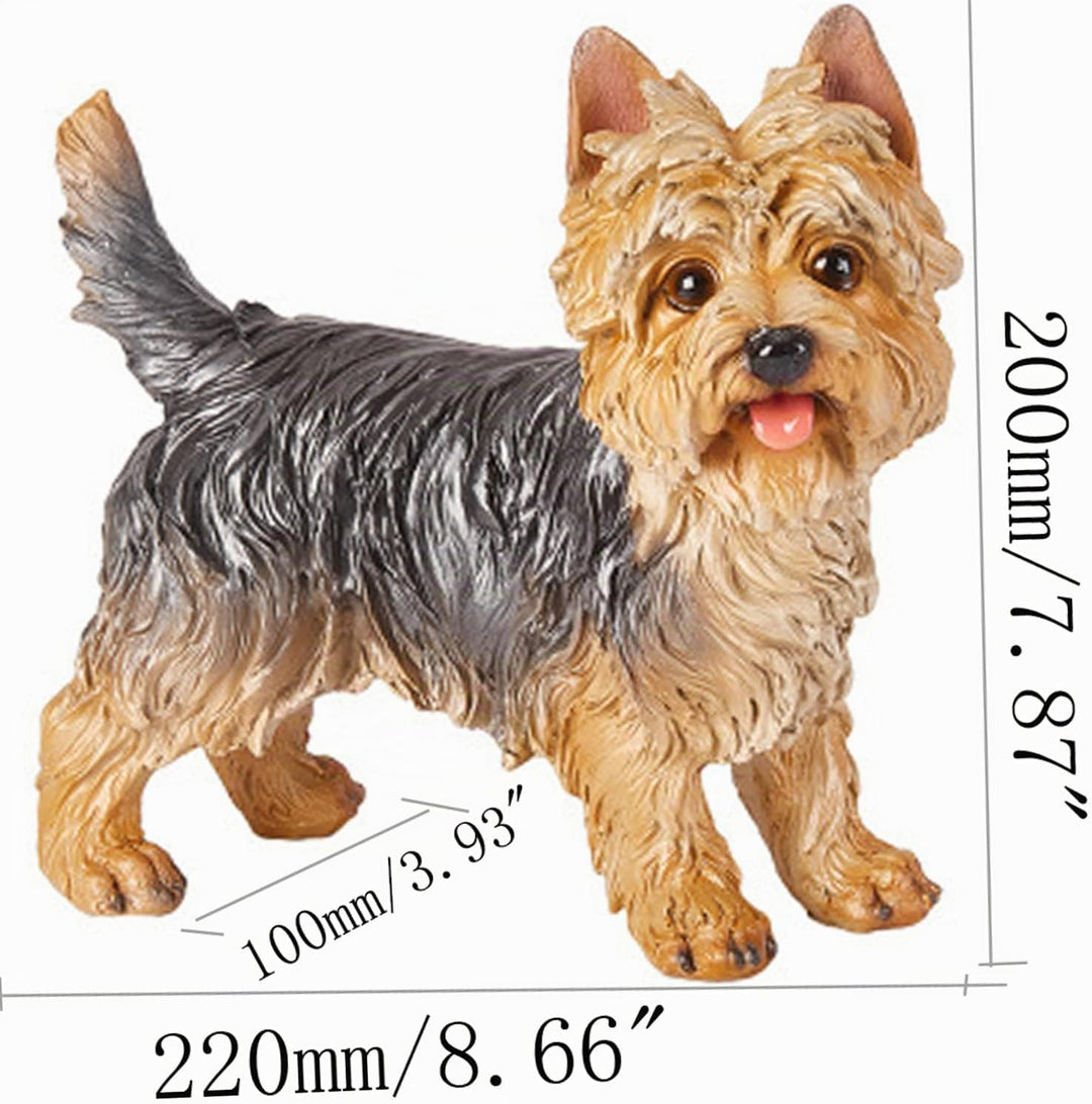 WANLIAN Yorkshire Terrier Statue,handbemalte Figur geeignet für den Innen,und Aussenbereich,frostbes