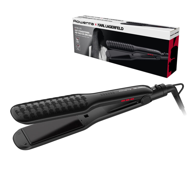 Rowenta x KARL LAGERFELD SF411L Extra Liss Haarglätter, grosse Oberfläche, 6 Temperaturen, schnelle
