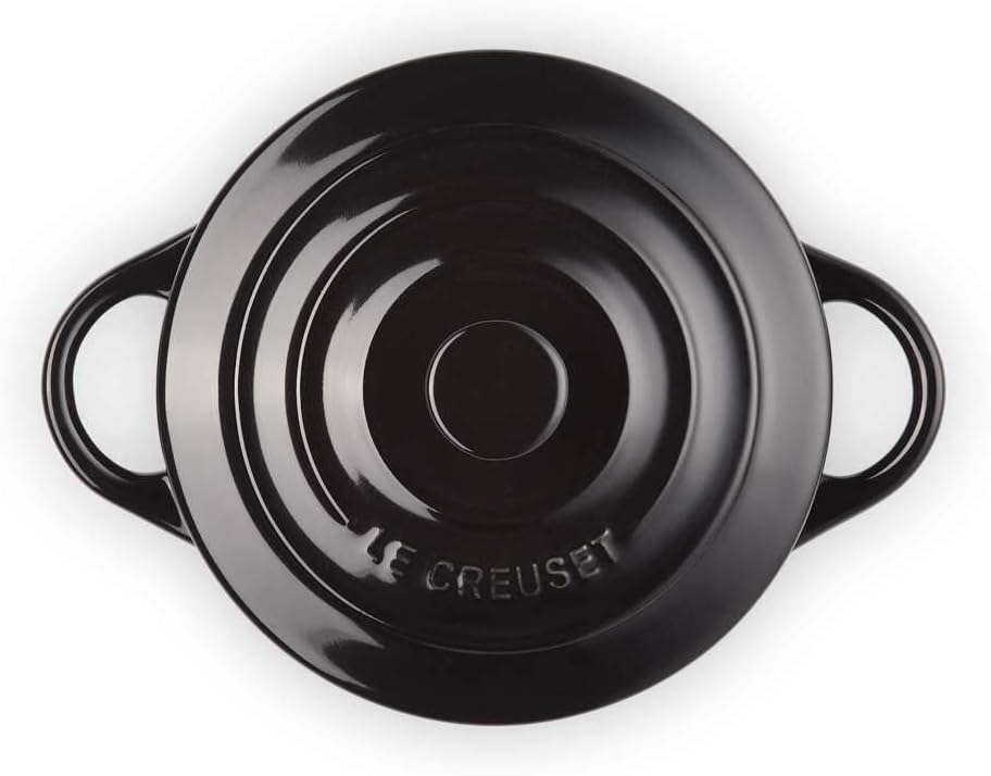 LE CREUSET Mini-Cocotte aus Steinzeug, 200 ml, 10 x 5 cm, Schwarz glänzend, 71901101400000, Schwarz