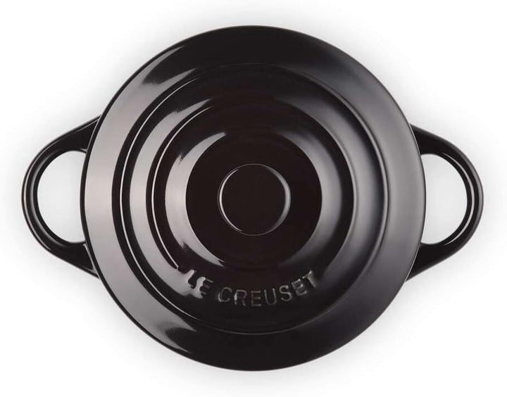 LE CREUSET Mini-Cocotte aus Steinzeug, 200 ml, 10 x 5 cm, Schwarz glänzend, 71901101400000, Schwarz