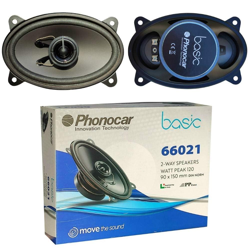 KIT Set FÜR PHONOCAR Basic 66021 2-Wege-Koaxiallautsprecher, 4" x 6" 9,00 x 15,00 cm 90 x 150 mm, 30