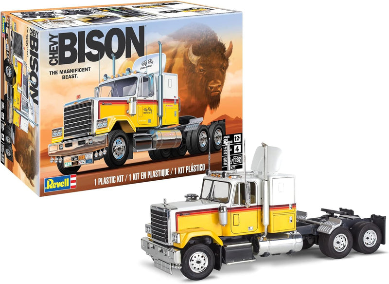 Revell USA Modellbausatz I Chevy Bison Semi Truck I Detailliertes Modell im Massstab 1:31 I 70 Teile