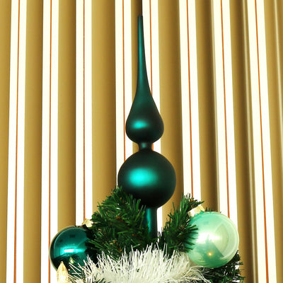 com-four® Christbaumspitze in blaugrün matt, Weihnachtsbaumspitze aus echtem Glas für Weihnachten, T