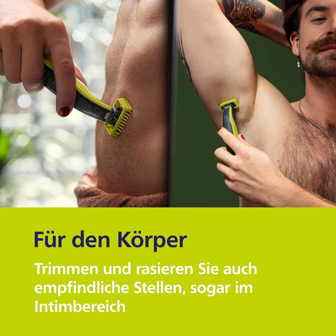 PHILIPS OneBlade 360 Face & Body - Elektrischer Bartschneider, Rasierer und Bodygroomer zum Trimmen,