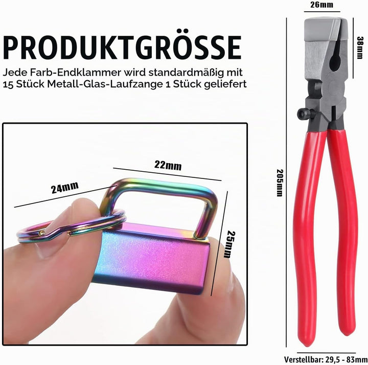 Knpwer 90 Stück Schlüsselband Rohlinge 1 Inch,6 Farben Schlüsselanhänger Hardware,Schlüsselband Bast