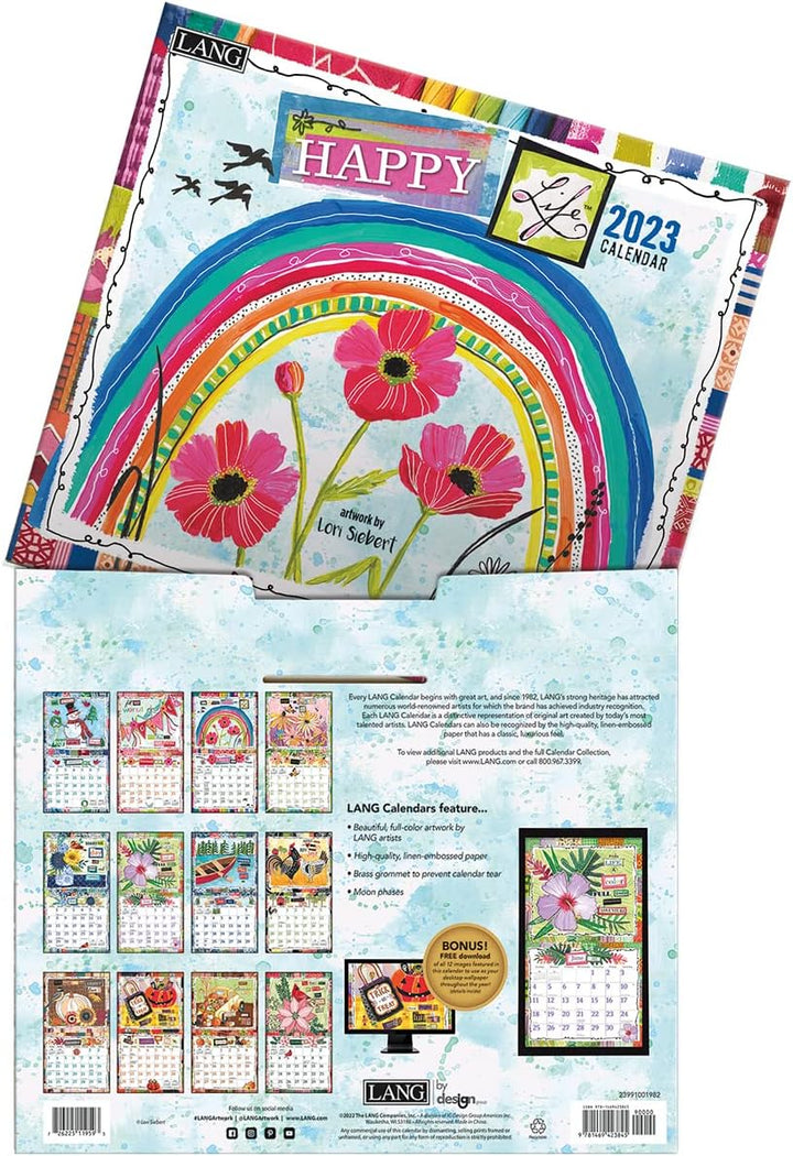 LANG Happy Life Wandkalender 2023
