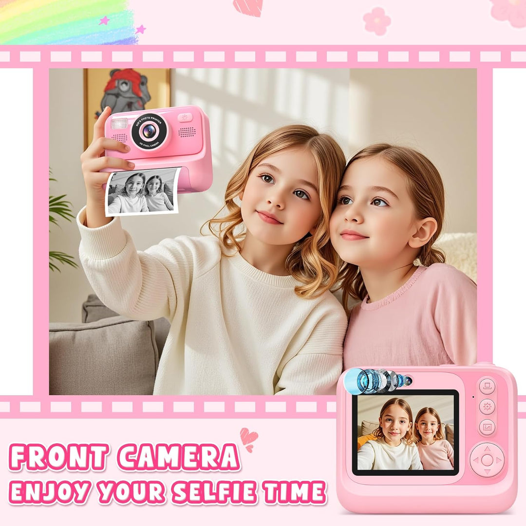 Sofortbildkamera Kinder - 1080P Kinderkamera Sofortbildkamera - Selfie Digitalkamera Kinder mit 32GB