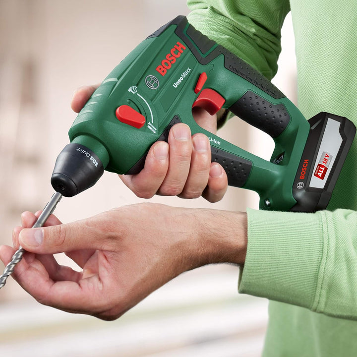 Bosch DIY Akku-Bohrhammer Uneo Maxx, ohne Akku, Karton (18 V, 2,5 Ah, Max. Bohr-Ø Stahl: 8 mm, Beton