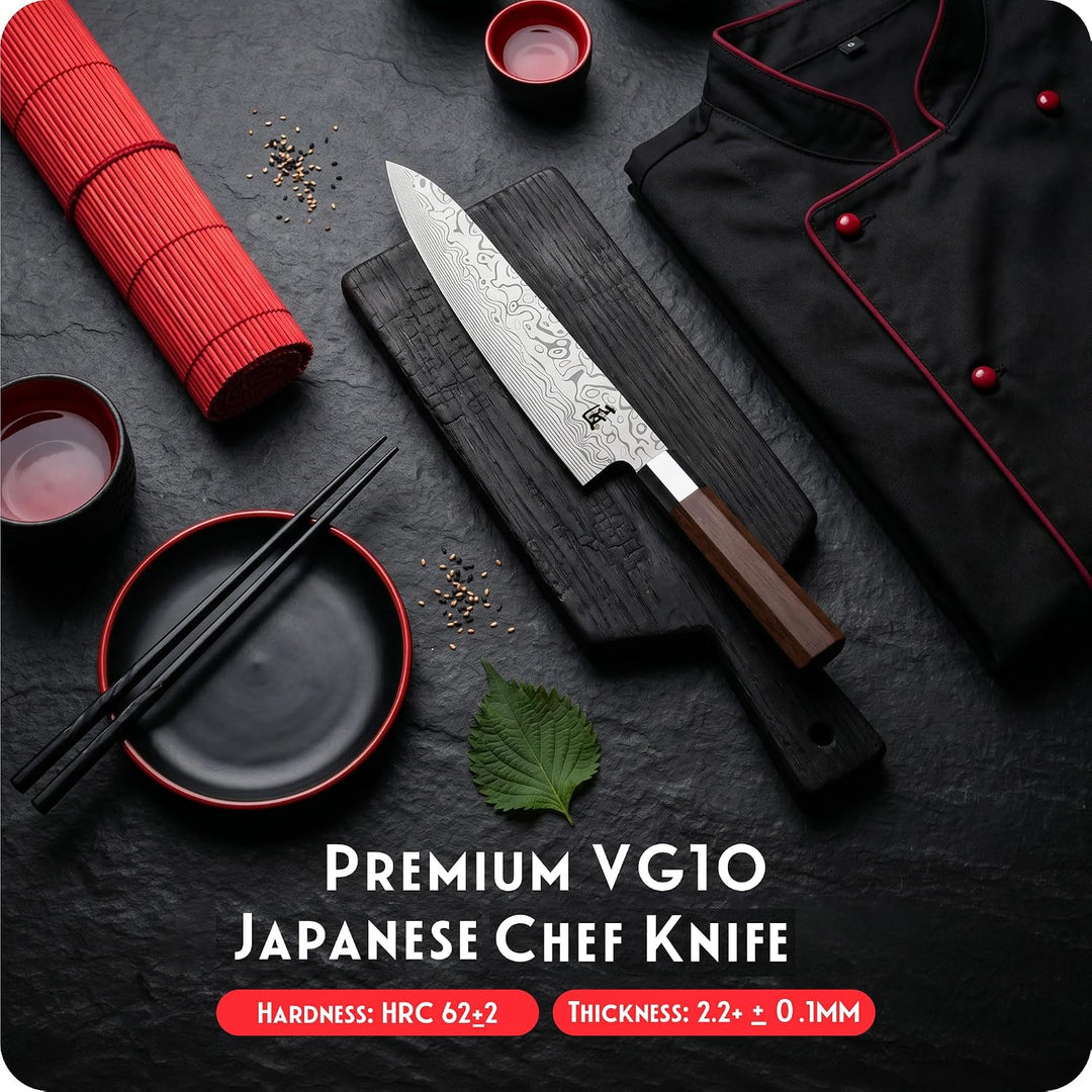 INTIGNIS VG10 Damast Gyuto Kochmesser 20 cm, Japanisches Messer Geschenkbox