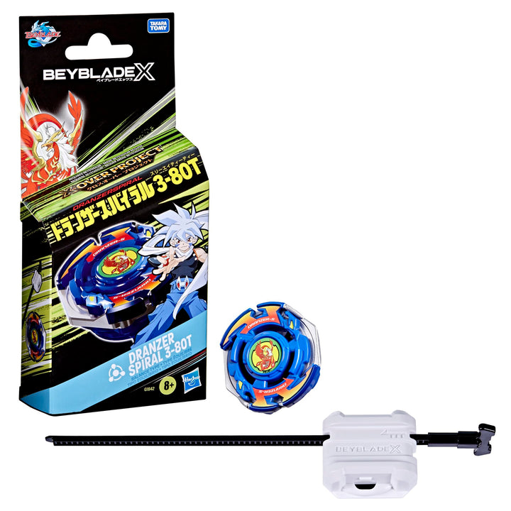 Beyblade X X-Over Project Dranzer Spiral 3-80T Starter Pack Set with Takara Tomy Balance Type Top an