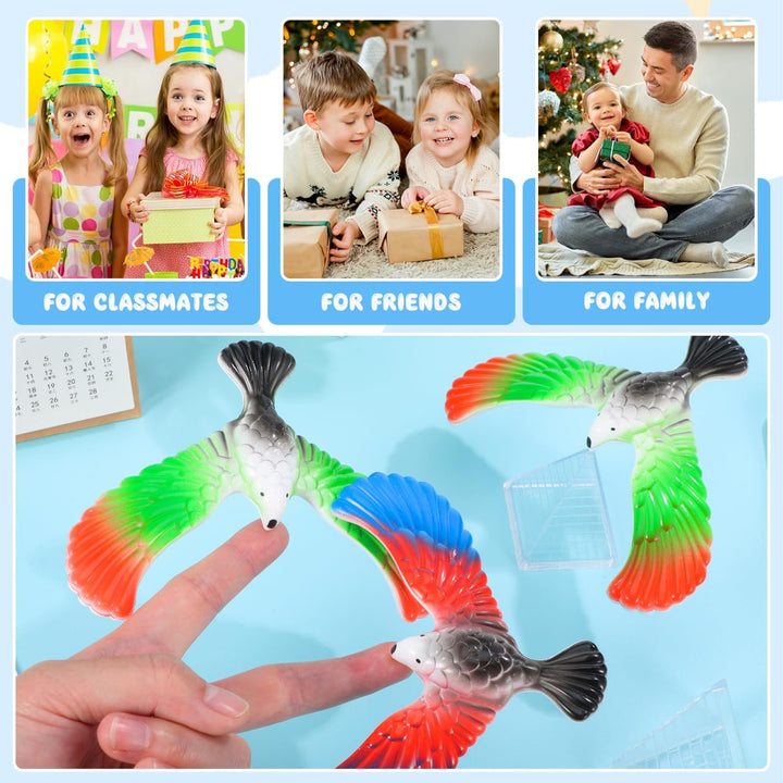 NUOBESTY 10 Stücke Schwebevogel Balance Vogel Spielzeug Balance Eagle mit Pyramidenständer Balancing