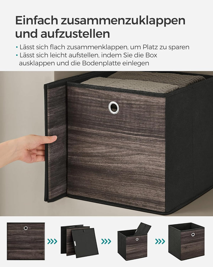 SONGMICS Aufbewahrungsbox, 6er Set, Ordnungsboxen, Vliesstoff, Faltbox, 30 x 30 x 30 cm, Stoffbox, f