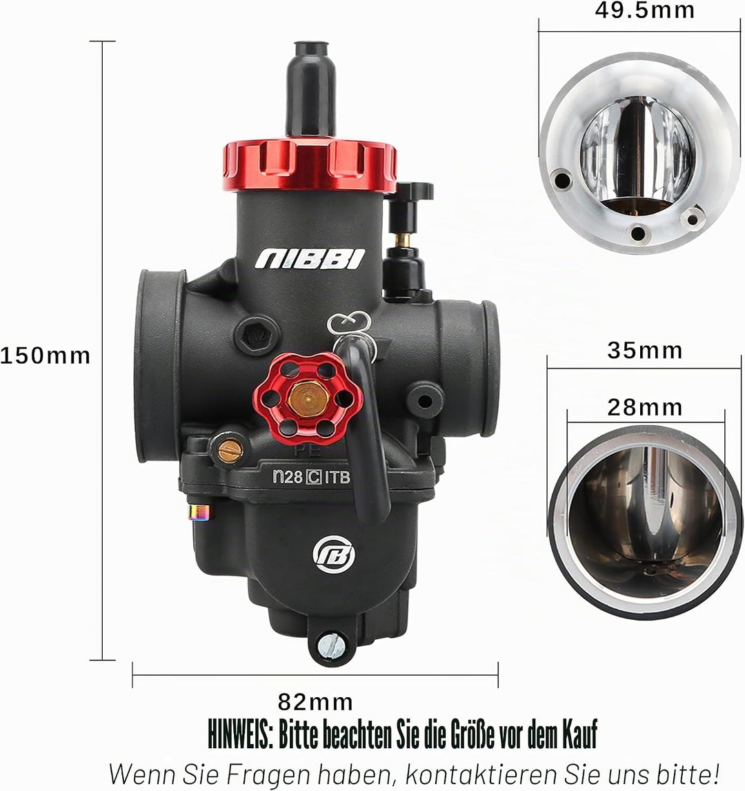 NIBBI Ersatz Hochleistungs-PE28mm Vergaser mit Carb Jets PE-28MM, PE-28MM