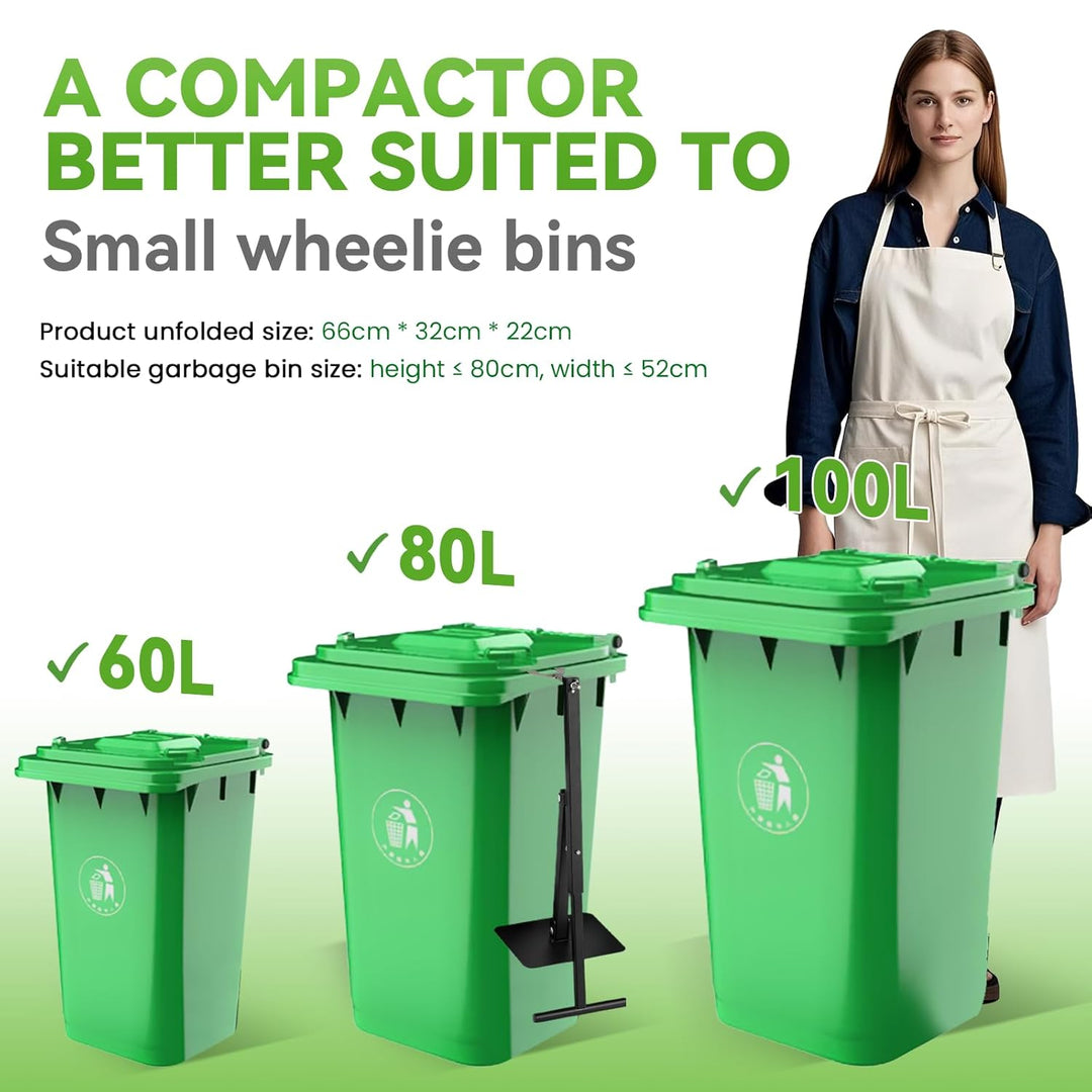 NEWTRY Mini Müllverdichter Handmüllpresse für 60L bis 100L Mülltonnen, kompaktes Design ideal für Ha