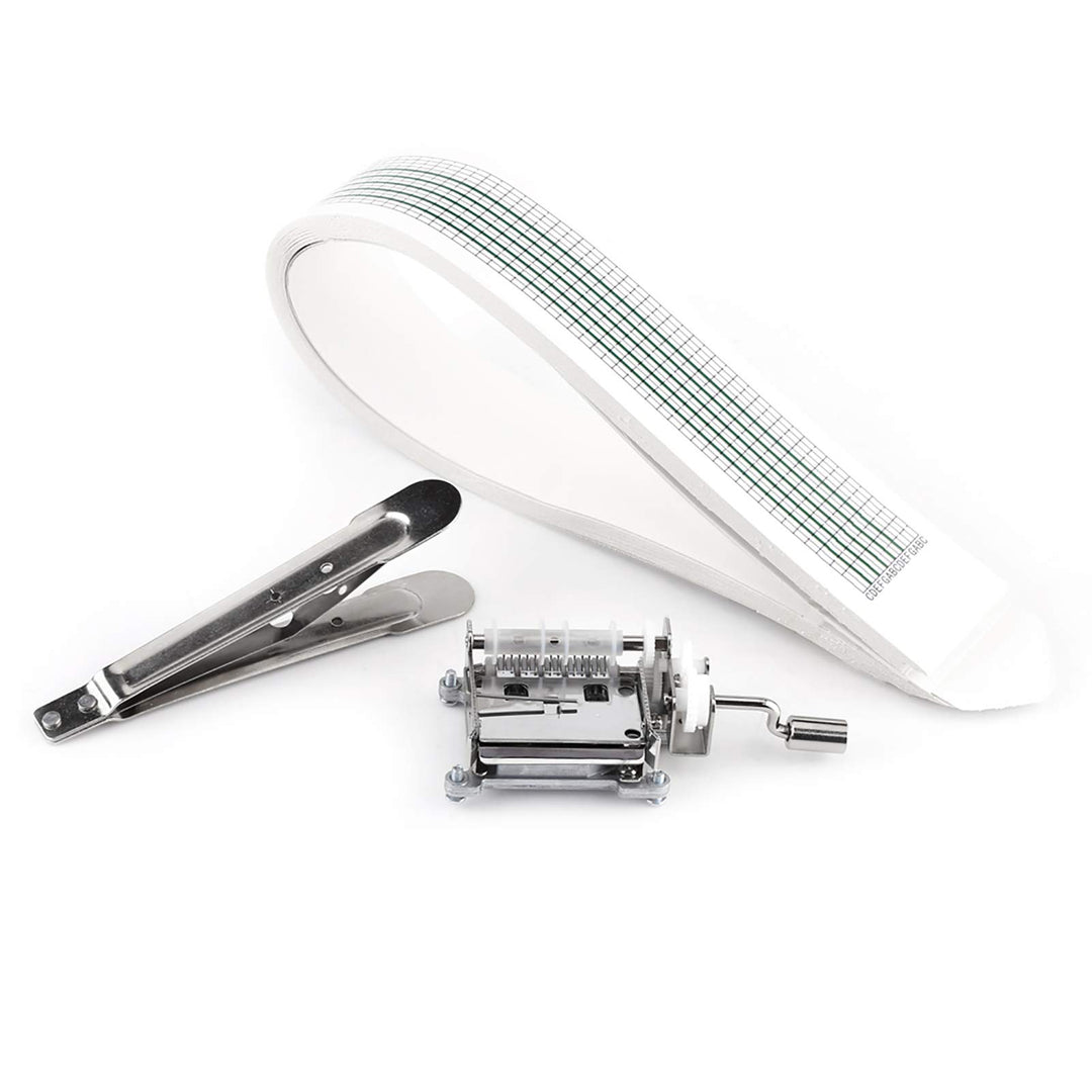 FTVOGUE 15 Hinweis DIY Tune Handkurbel Mechanische Spieluhr Bewegung Locher 20 Papierbänder Erstelle