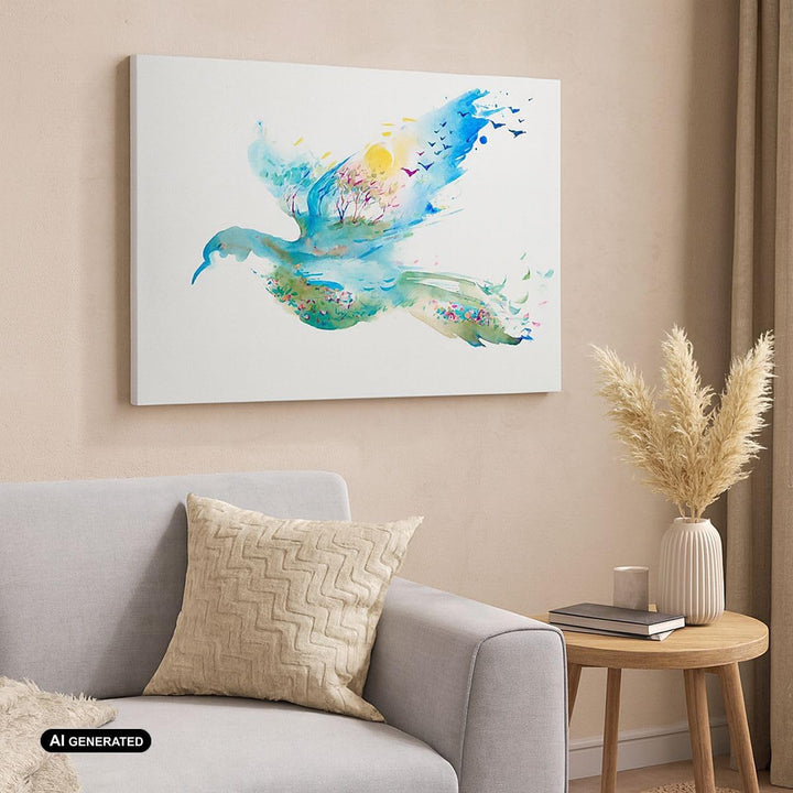 Bilder auf Leinwand Abstraktion Vogel Natur Bewegung Leinwandbild 70x50cm Wandbilder Dekoration Wohn