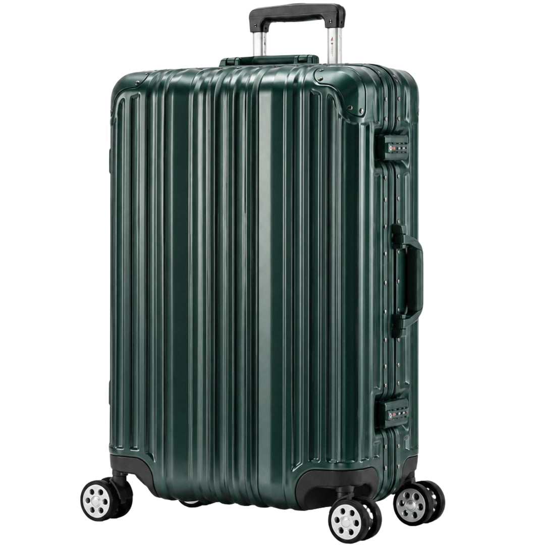Travelhouse London Koffer Grün M-65cm · Alu-Rahmen · Polykarbonat Hartschale · Trolley Reisekoffer R