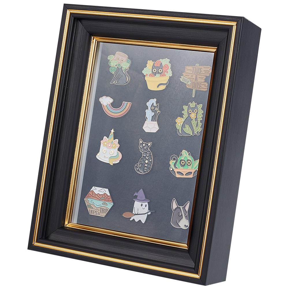 OLYCRAFT Schwarze Schattenbox Zur Anstecknadel Ausstellung 17x5.3x22cm Ausstellungsrahmen Für Anstec