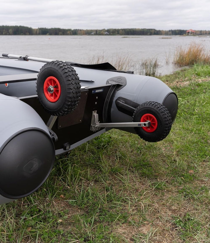Launching Wheels for Boat Dinghy Raft, Folding Outboard Engine Wheels for Inflatable Dinghy, Stainle