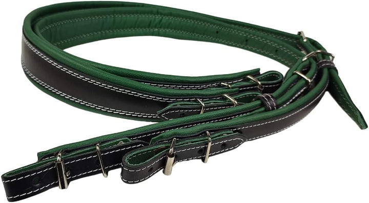 Akkordeongurte Leder 60-120 Bass Schwarz / Grün