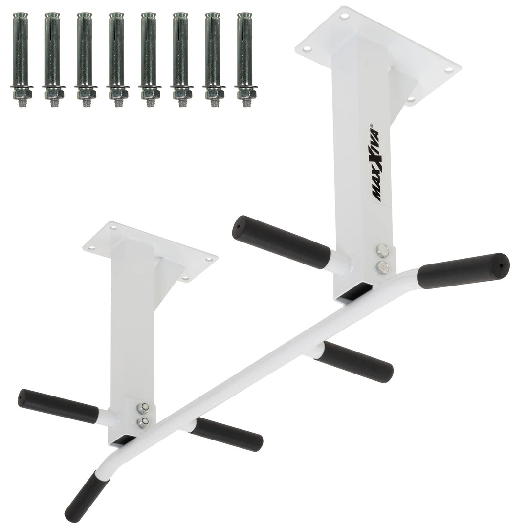 MAXXIVA Klimmzugstange für Deckenmontage hellgrau Workout Kraftübungen Bodybuilding Fitness-Training