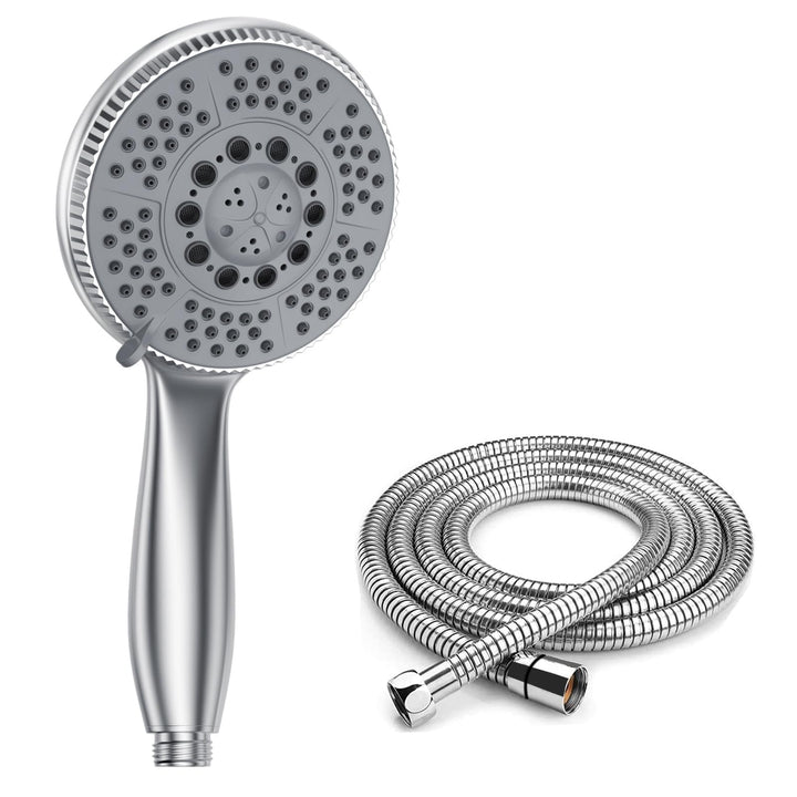 Vinabo Sparduschkopf wassersparend – Duschbrause mit Schlauch, 1,5 m Edelstahl-Duschschlauch (G1/2),