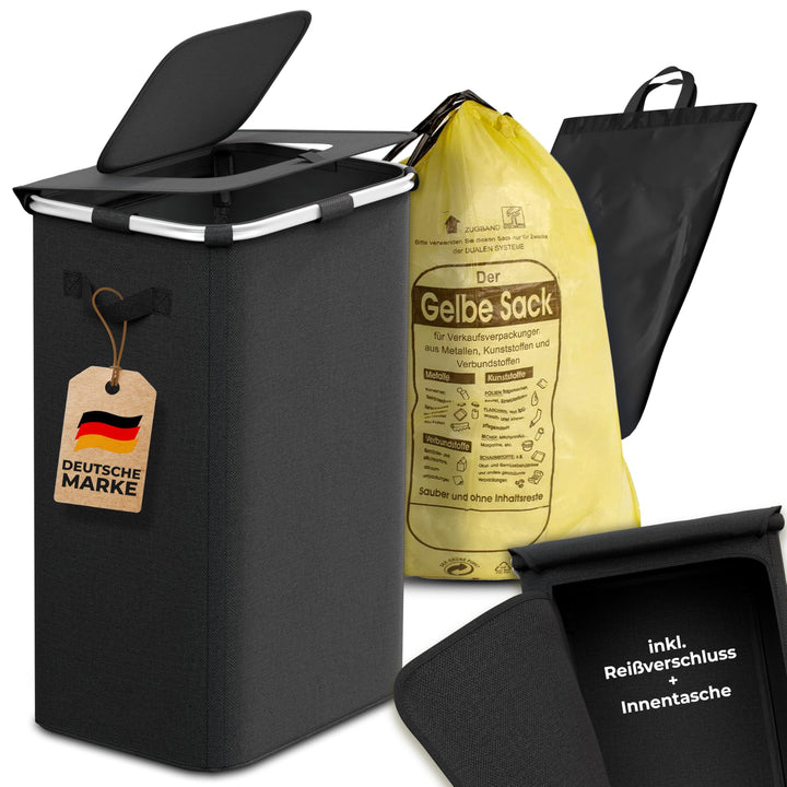 COTTARA® gelber Sack Ständer Mülleimer mit Deckel magnetisch Müllsackständer für Gelber Säcke mit Me