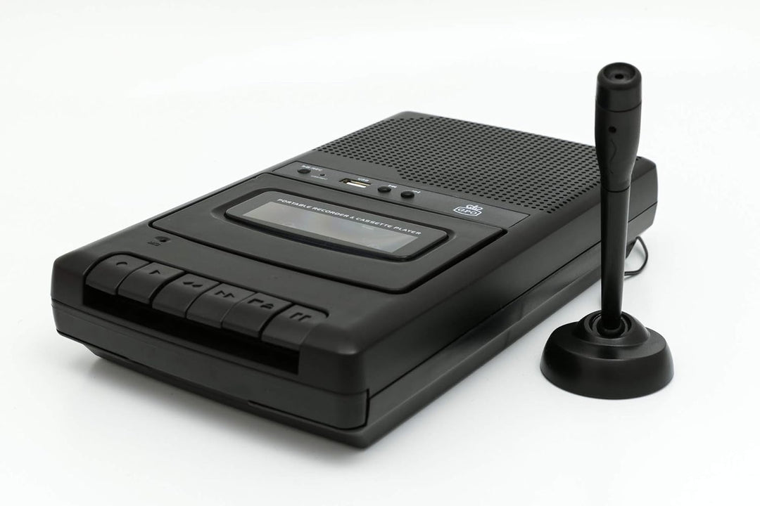 GPO CRS132B Kassettenrekorder mit externem Mikrofon und