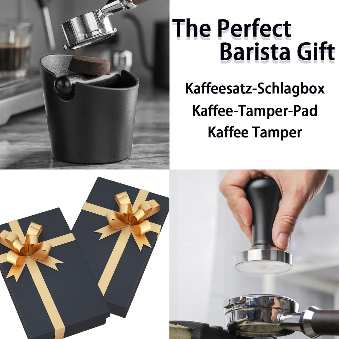 Abklopfbehälter für Siebträger/Tampermatte/Kaffeesatz Kaffee Tamper, Abschlagbehälter für Dein Baris