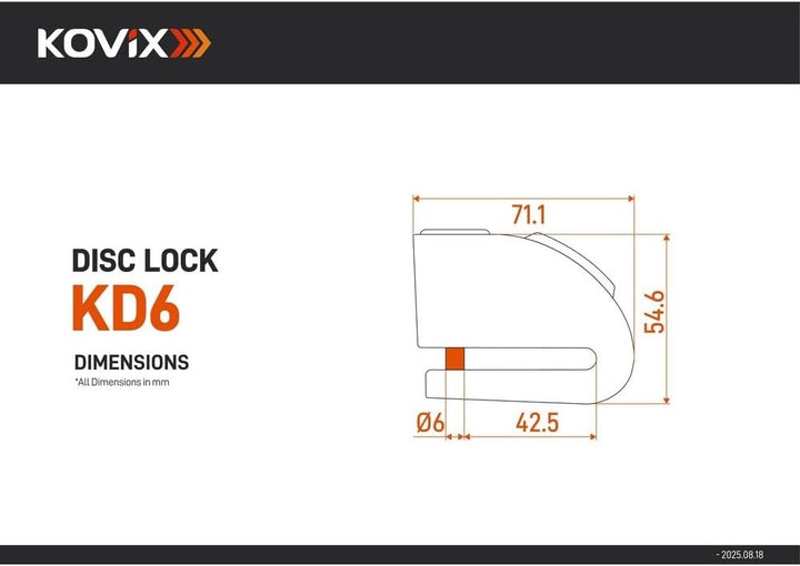 KOVIX KD Series-BLOCCADISCO mit Alarm 6 MM KD6-FG