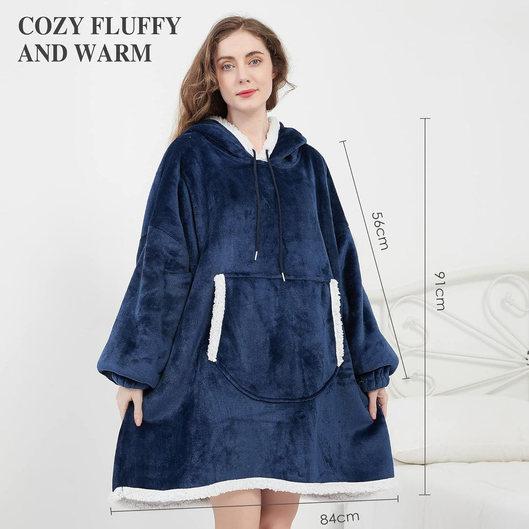Viviland Pullover Damen & Herren Hoodie Sweatshirt, grosser und Warmer Hausanzug für Erwachsene Navy