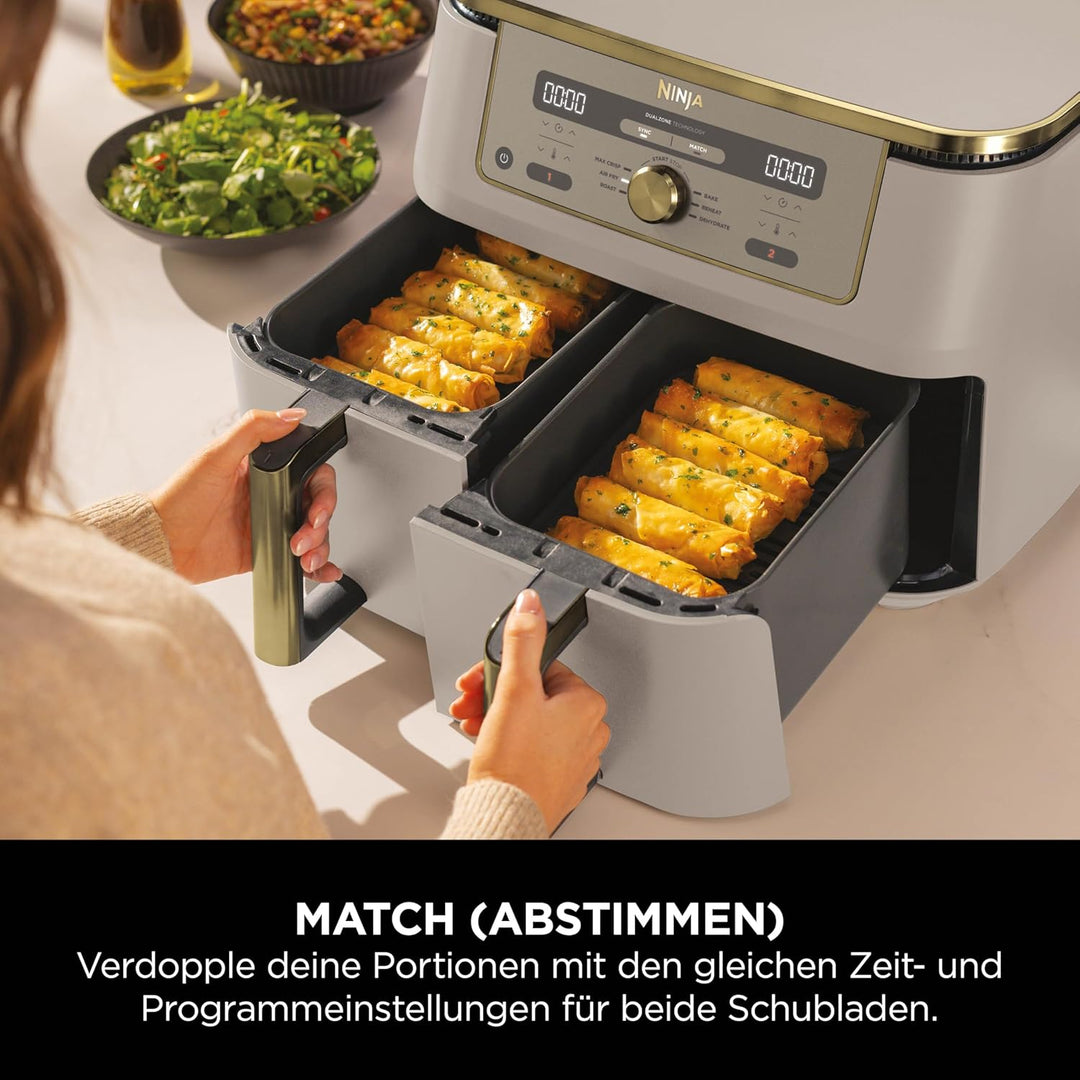 Ninja Dual Zone Digital Air Fryer, 2 Schubladen, 6-in-1, Heissluftfritteuse, 9,5L, Heissluft-Frittie