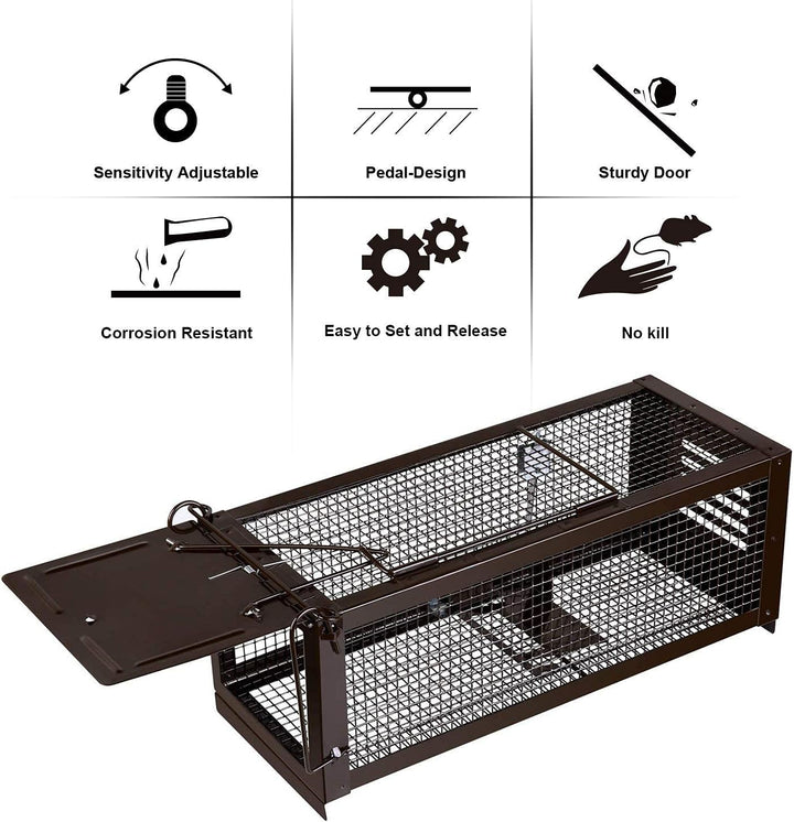 RatzFatz® 2x Lebendfalle Mausefalle, Rattenfalle, ● Sieger 2021 ● XXL, Profi, Garten & Haus, Tierfal